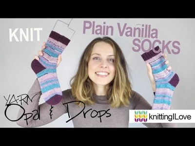 Knit Plain Vanilla SOCKS - yarn Opal & Drops, needles HiyaHiya Sharp | knittingILove