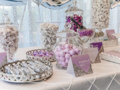 Lilac and Silver Candy Bar for Weddings, styled by Enchanted Empire