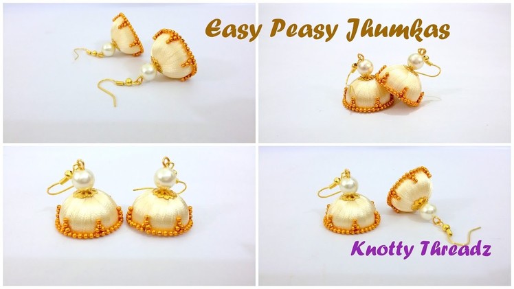 | Little Girl's DIY | How to make Easy Peasy Jhumkas in less than 10 mins @ Home | Tutorial |