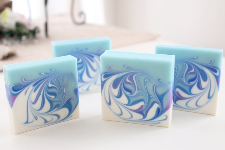 Making and Cutting the ocean wave soap