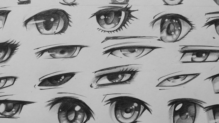 Manga Eyes Sketching - 29 Different Forms