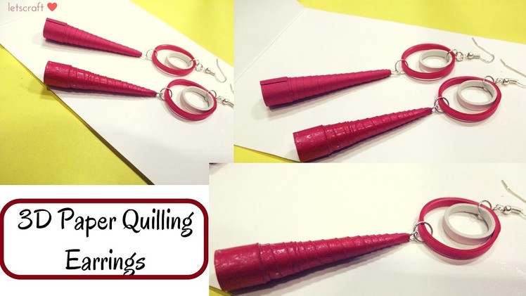 Paper Quilling Earrings 3D | paper quilled earrings |paper quilling |Quilling |3d quilling