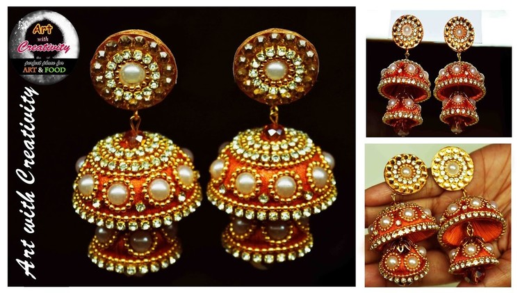Silk thread Earring | Bridal Jhumka | Art with Creativity 128