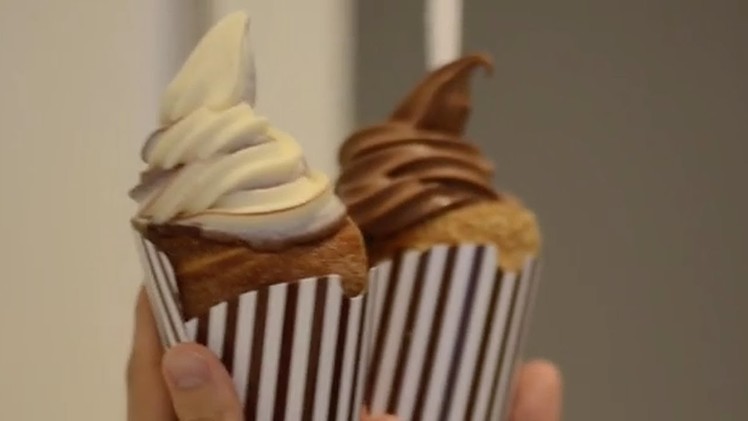 This chimney cake is loaded with soft serve
