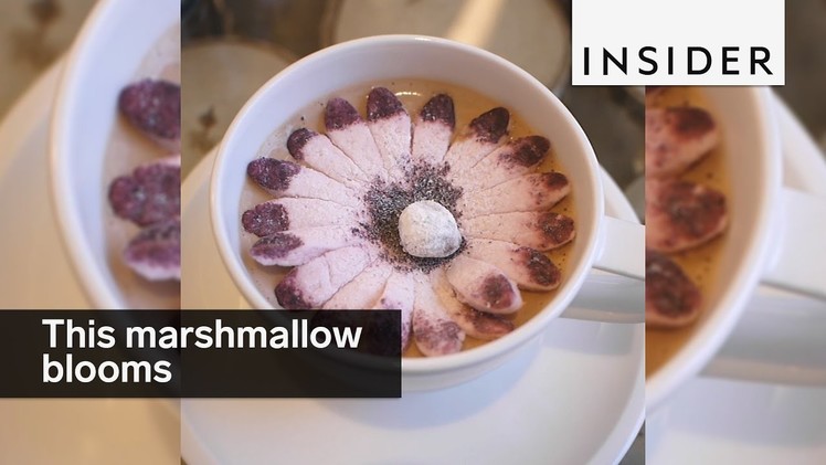 This flower-shaped marshmallow blooms in your hot chocolate