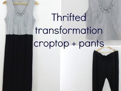 Thrifted transformation crop top + pants