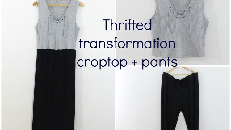 Thrifted transformation crop top + pants