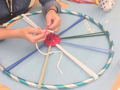 A Messy Art Room: Hula Hoop Weaving Demonstration