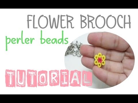 Craft Making Tutorial : DIY Flower Brooch - Perler Beads (easy craft for beginner)