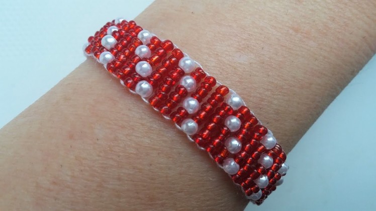 DIY Beaded  Jewelry Project for Valentine’s Day. Dotted bracelet
