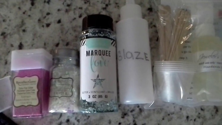 DIY Faux Druzy Glitter and Glaze,  Glitter and  Resin Craft Jewelry. Easy, sparkly. Purple Mountain