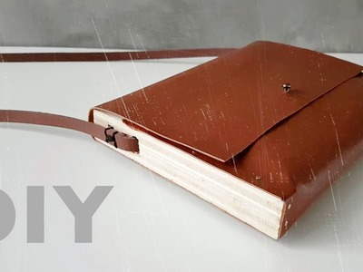 DIY Leather Handbag with Wooden Sides  Minimalist Chic !
