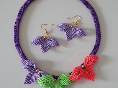 DIY Macrame tutorial. How to make pretty sweet macrame flowers for earrings or necklace.