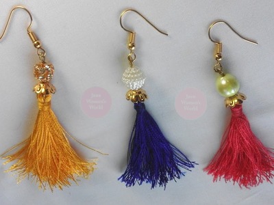 DIY - Tassel Earrings Making Easy With Silk Thread Tutorial