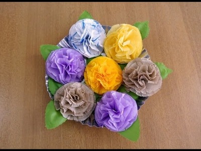 Easy & Beautiful Tissue Paper Flowers Tutorial ~ Room Decor ~ DIY ~ Instructions . 