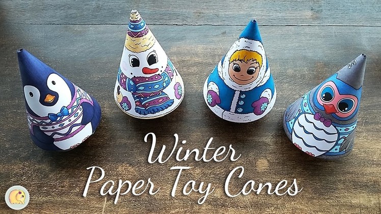 Hattifant - Winter Paper Toy Cones to Color and Craft - Tutorial