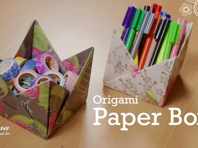 How to make Paper Box | Origami Craft Project | Easy and Pretty Storage Box