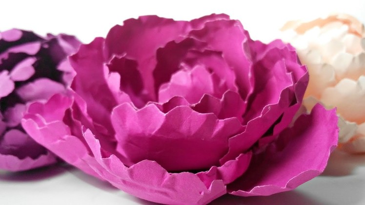 How to make peony (rose) paper flower diy easy tutorial. Flowers out of paper making step by step
