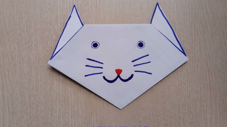 Origami cat face.easy origami for kids.diy paper toy.crafts paper cat tutorial