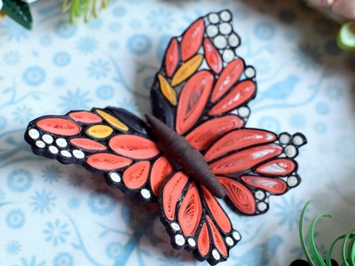 Quilled Flower Wreath Part 4: Quilled butterfly. DIY butterfly