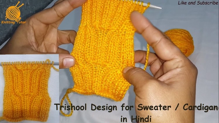 त्रिशूल स्वेटर डिज़ाइन (हिंदी में) || Trishool Design for Sweater. Cardigan (Hindi)