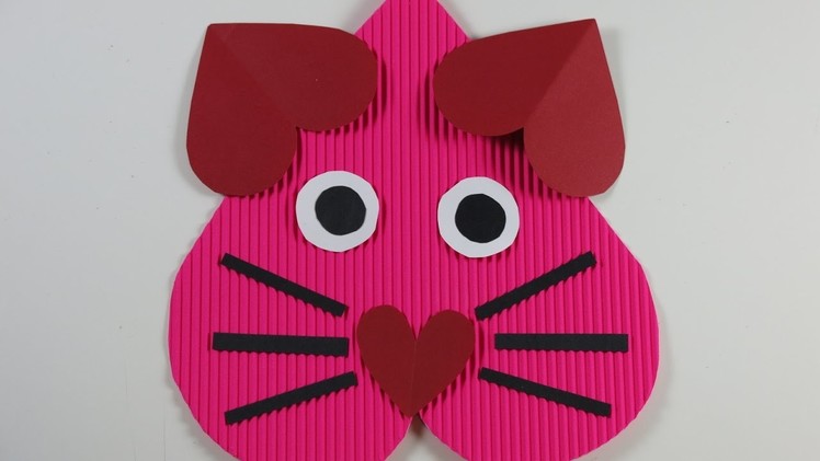 Valentine's Day DIY Cat Heart Craft for Kids