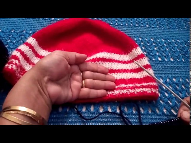 247 - How to knit a simple CAP for beginners  (Hindi.Urdu) 15.1.17