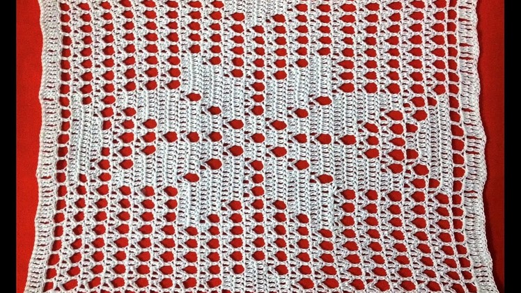 Crochet Filet Flower Place Mat Part 3