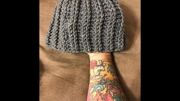 Crochet ribbed beanie tutorial