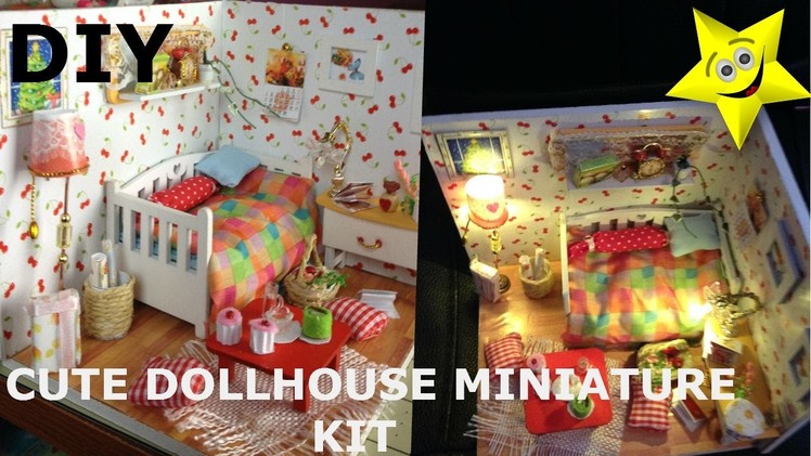 DIY DollHouse Cute Miniature Kit.How To Make a Doll Room.Bedroom