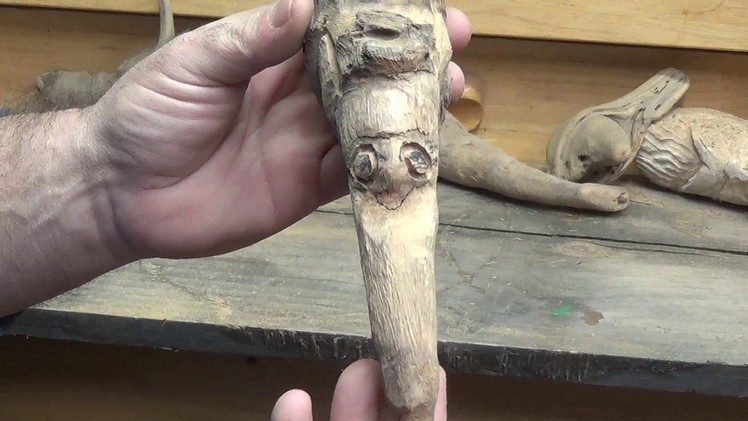 How to Carve a Wood Spirit Goblin 4 (carving)
