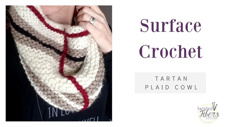 How to do Surface Crochet on Knitted Garter Stitch Cowl