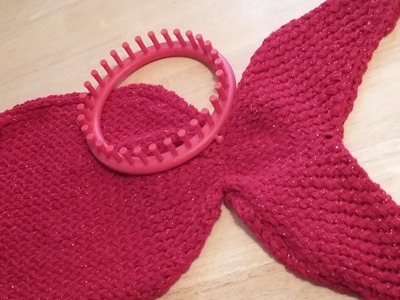 How to knit a baby Mermaid tail blanket on a round knitting loom PART 1