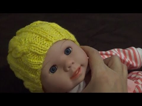 How To Knit A Cable Hat For A Baby, Lilu's Handmade Corner Video # 120