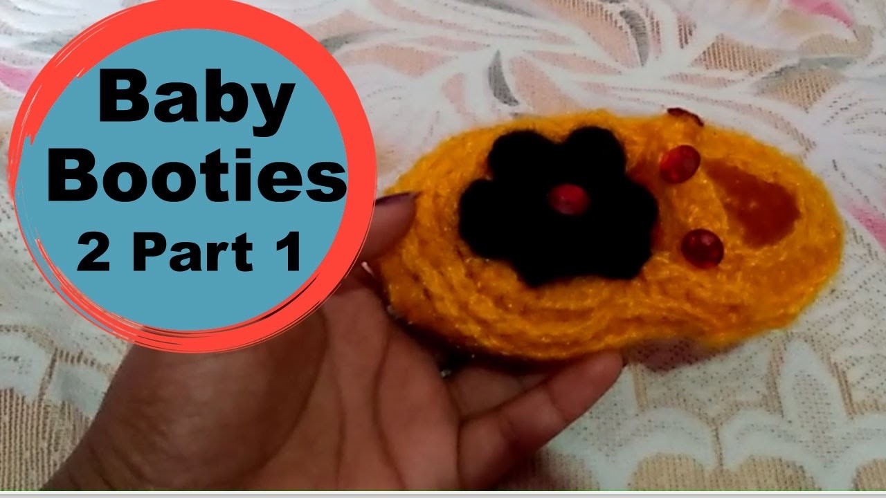 How to knitting Baby booties with crosia. Design No. 2 - Part - 1