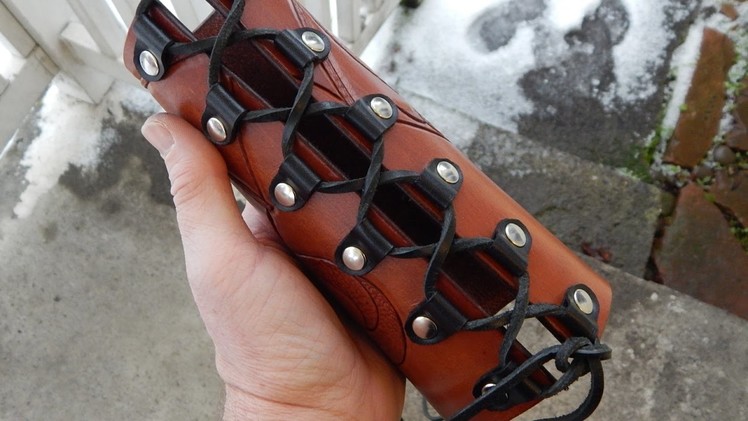 How to make a leather medieval armband. . REVISITED!