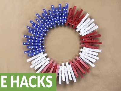 How to make a patriotic clothespin flag wreath
