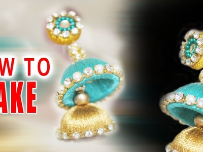 How to make Designer Bridal Silk Thread Earrings|Jhumkas| Free Tutorial | bangles
