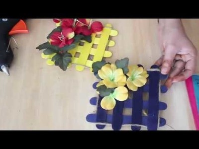 How to Make Flower Wall Hanging from Ice cream Sticks: Wall Hanging