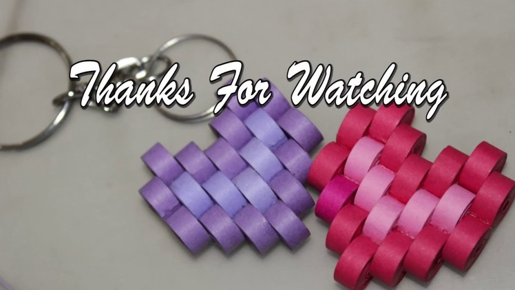 How to make heart shape quilling key chain