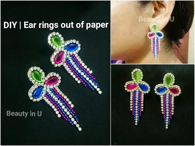 How to make  Paper Earrings | Earrings made out of paper | Party wear earrings | DIY