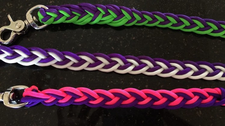 How to make paracord reins -  split and loop (no buckle) 2 colours