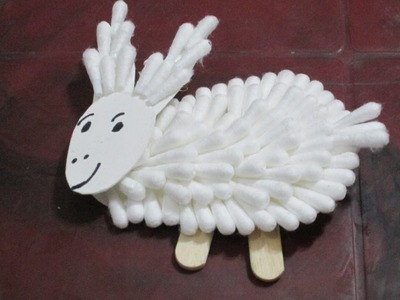 How to Make RABIT  Using Cotton Buds  at home for u r children