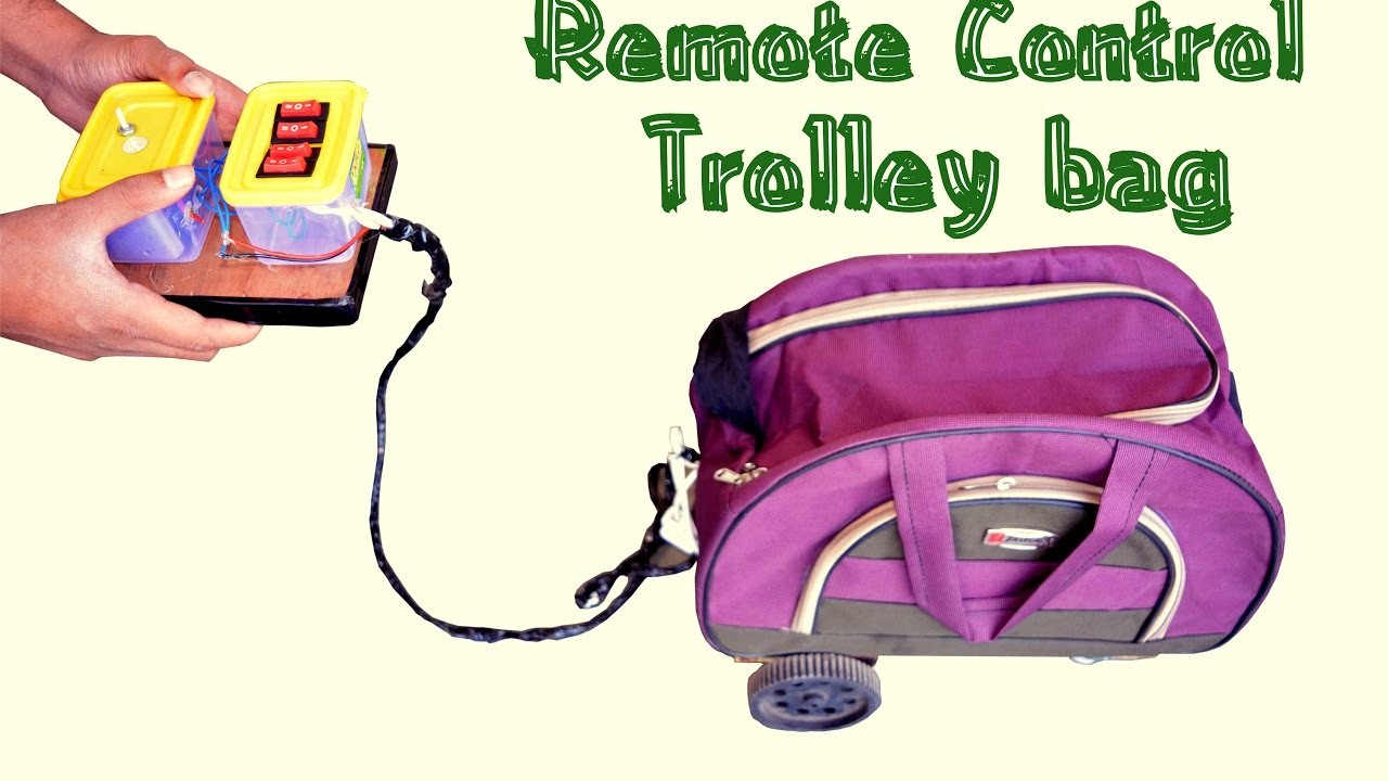 How to Make Remote Control Luggage Trolley Bag at Home - very simple