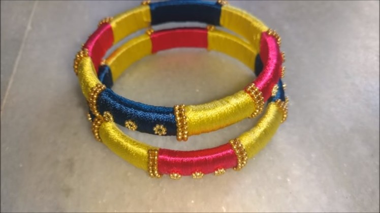 How to make silk thread bangles | multicolor silk thread bangles, indian silk thread bangles