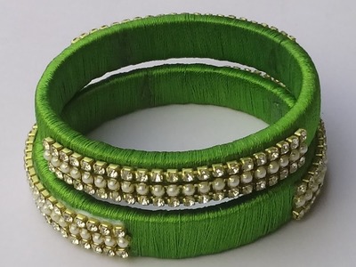 How to make silk thread bangles at home.with old bangles.simple n easy