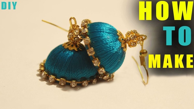 How to make silk thread earrings at home | thread hacks | Latest  silk thread earrings works