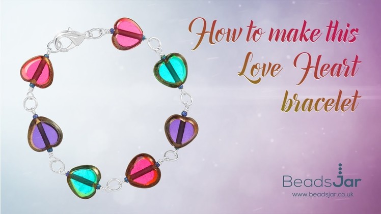 How to make this love heart bracelet | Glass Beads ❤ Valentine Design