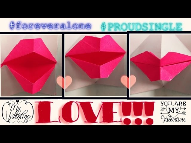 How to make Valentine Day popup origami kissing card DIY 5 minutes craft Valentineday popup kisscard