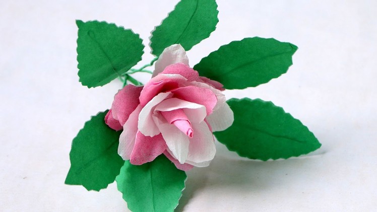 How to Make White and Pink Color Rose Flowers by Tissue Paper - Tissue Paper Rose Flower Making
